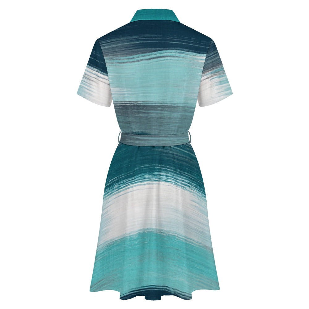 Short-sleeved collared dress