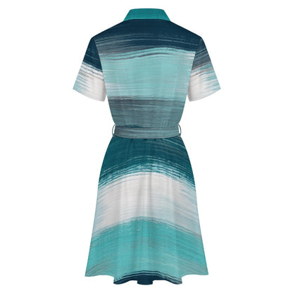 Short-sleeved collared dress