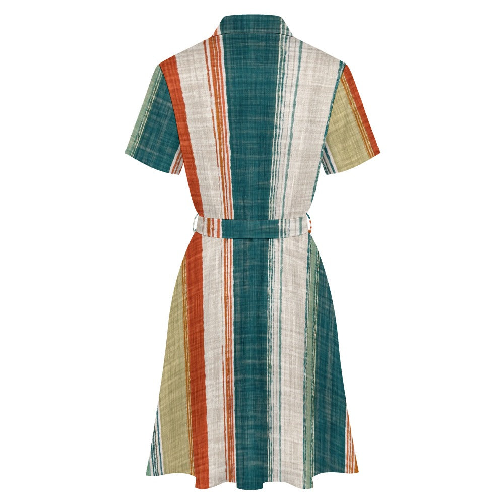 Short-sleeved collared dress