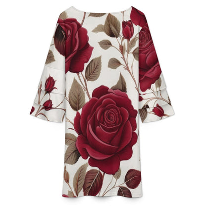 Lotus leaf sleeve dress Inkedjoy