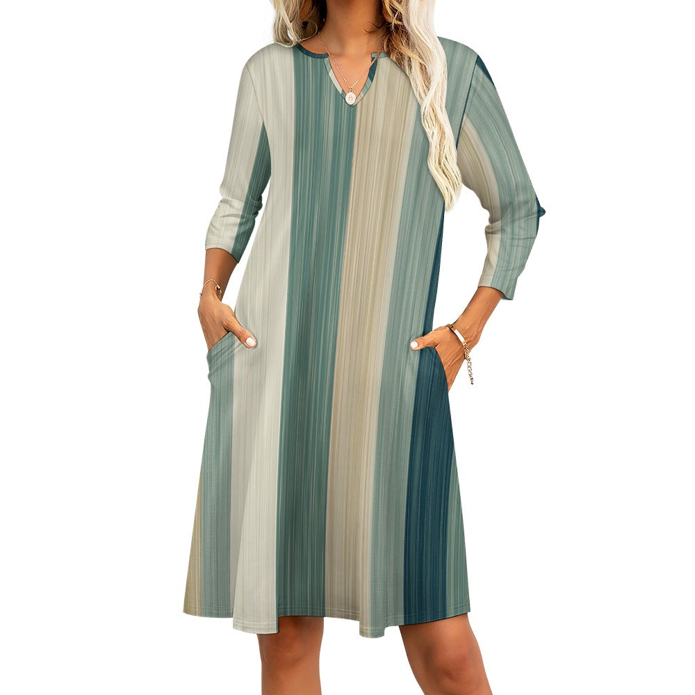 7-point sleeve dress