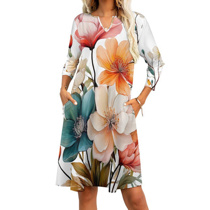 Floral Print Dress Inkedjoy