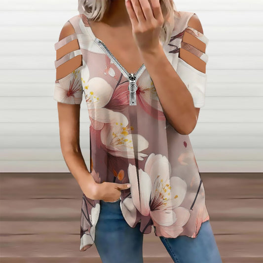 Zip Off Shoulder Top Inkedjoy