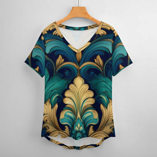V Neck Short-sleeve Shirt Inkedjoy