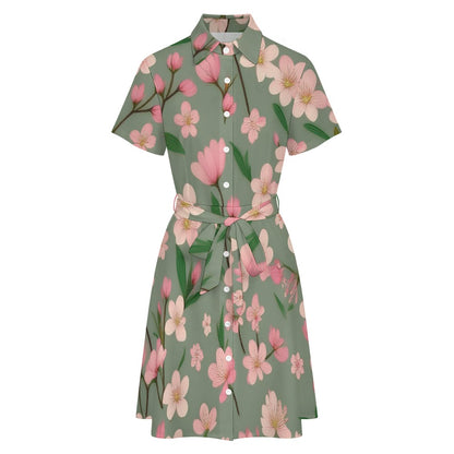 Short-sleeved collared dress