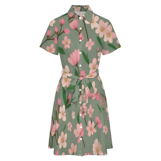 Short-sleeved collared dress
