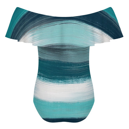 Off-Shoulder One-Piece Swimsuit