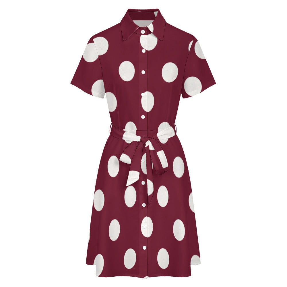 Short-sleeved collared dress