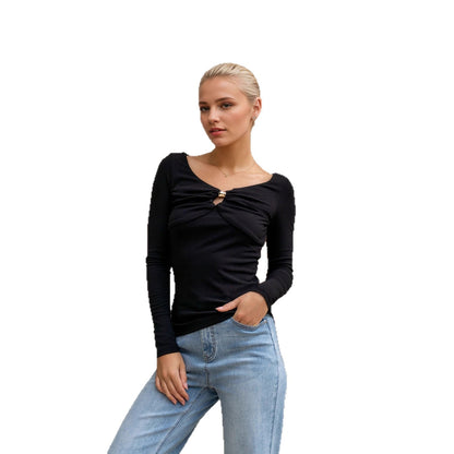 V-neck long sleeved women's top