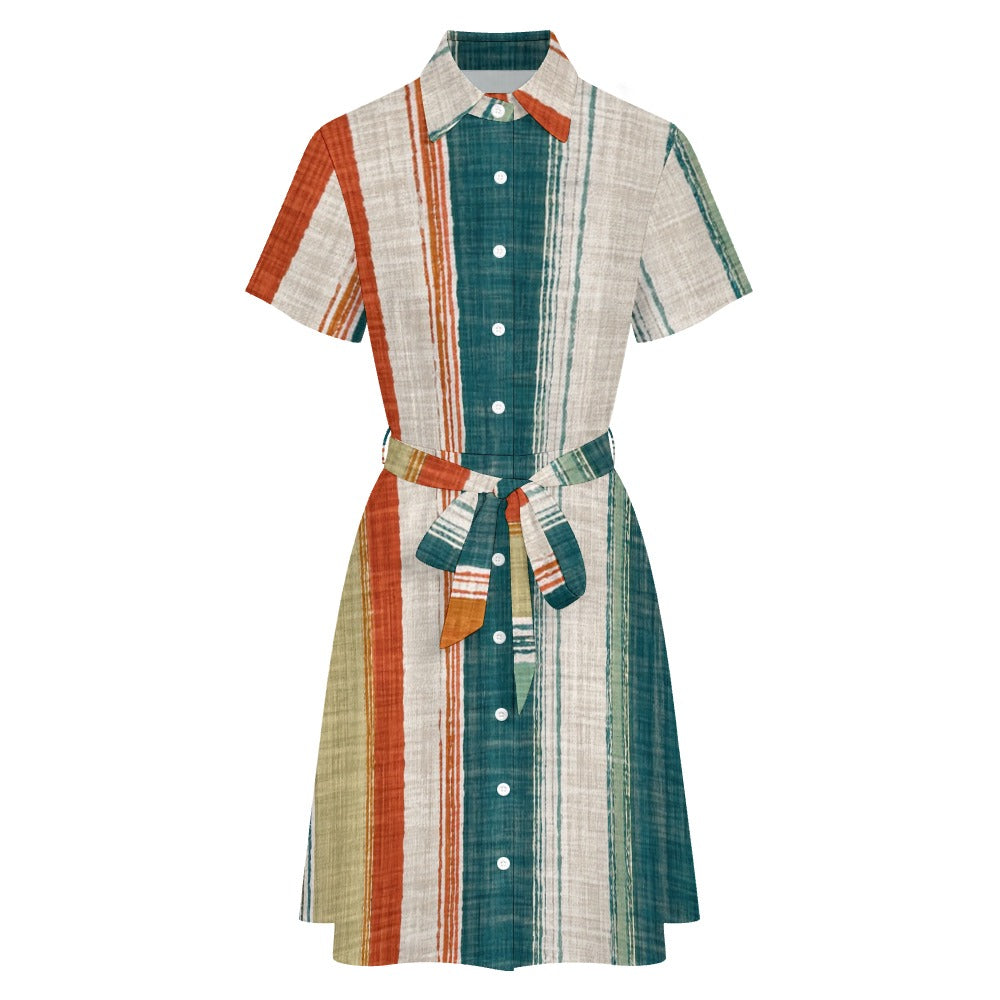 Short-sleeved collared dress