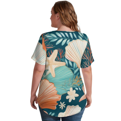 V Neck Short-sleeve Shirt Inkedjoy