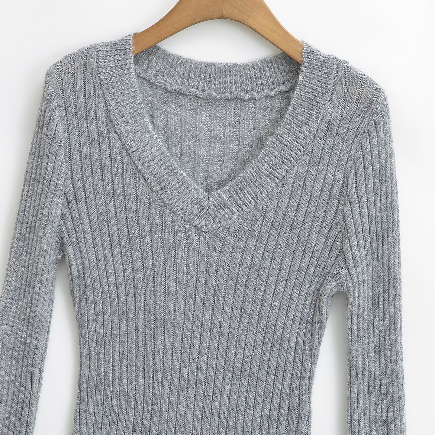 V-neck long sleeved elastic slim fit headband top