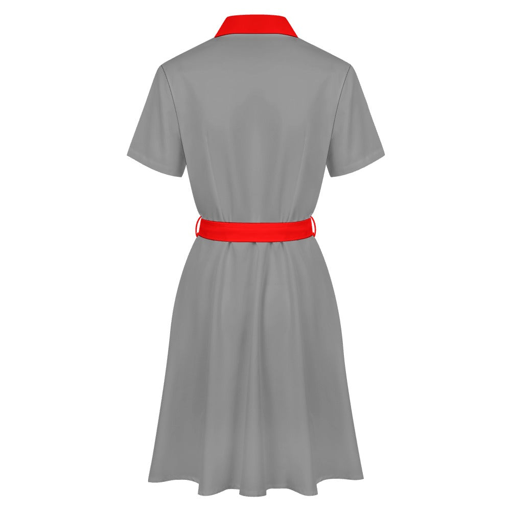 Short-sleeved collared dress