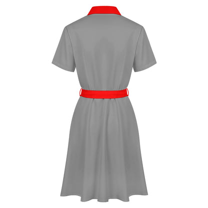 Short-sleeved collared dress