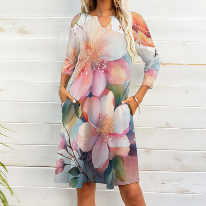 Floral Print Dress Inkedjoy