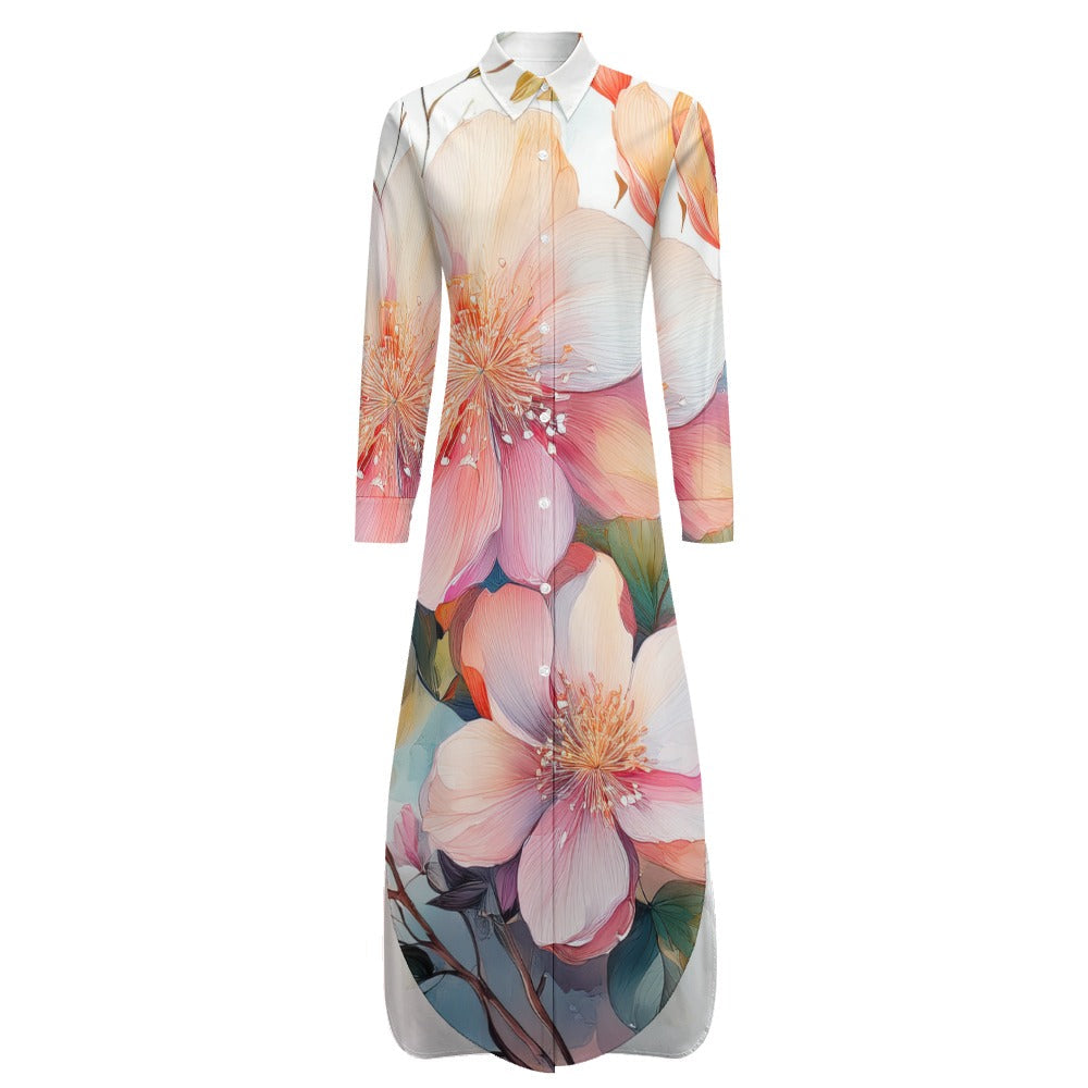 Long Sleeve Shirt Dress Inkedjoy