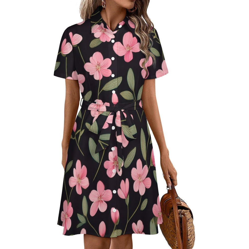 Short-sleeved collared dress