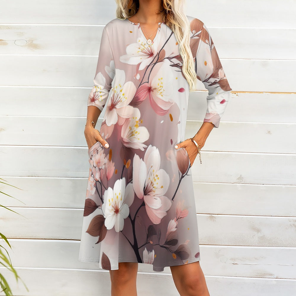 Flower Print Dress Inkedjoy