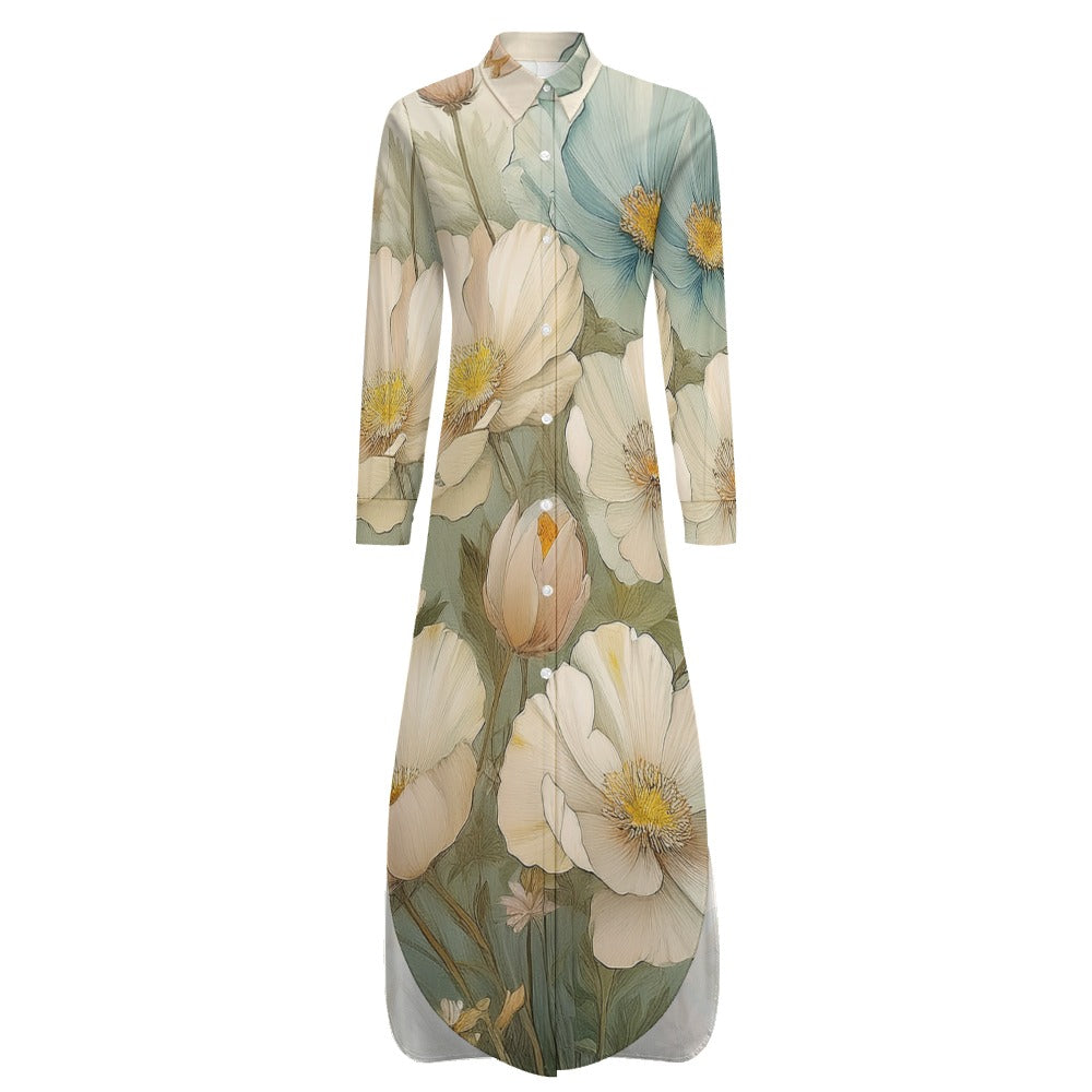 Long Sleeve Shirt Dress Inkedjoy