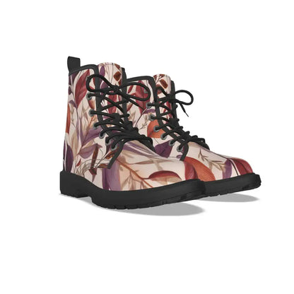 Leaves Print Short Boots