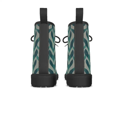 Green Wavy Camouflage Short Boots