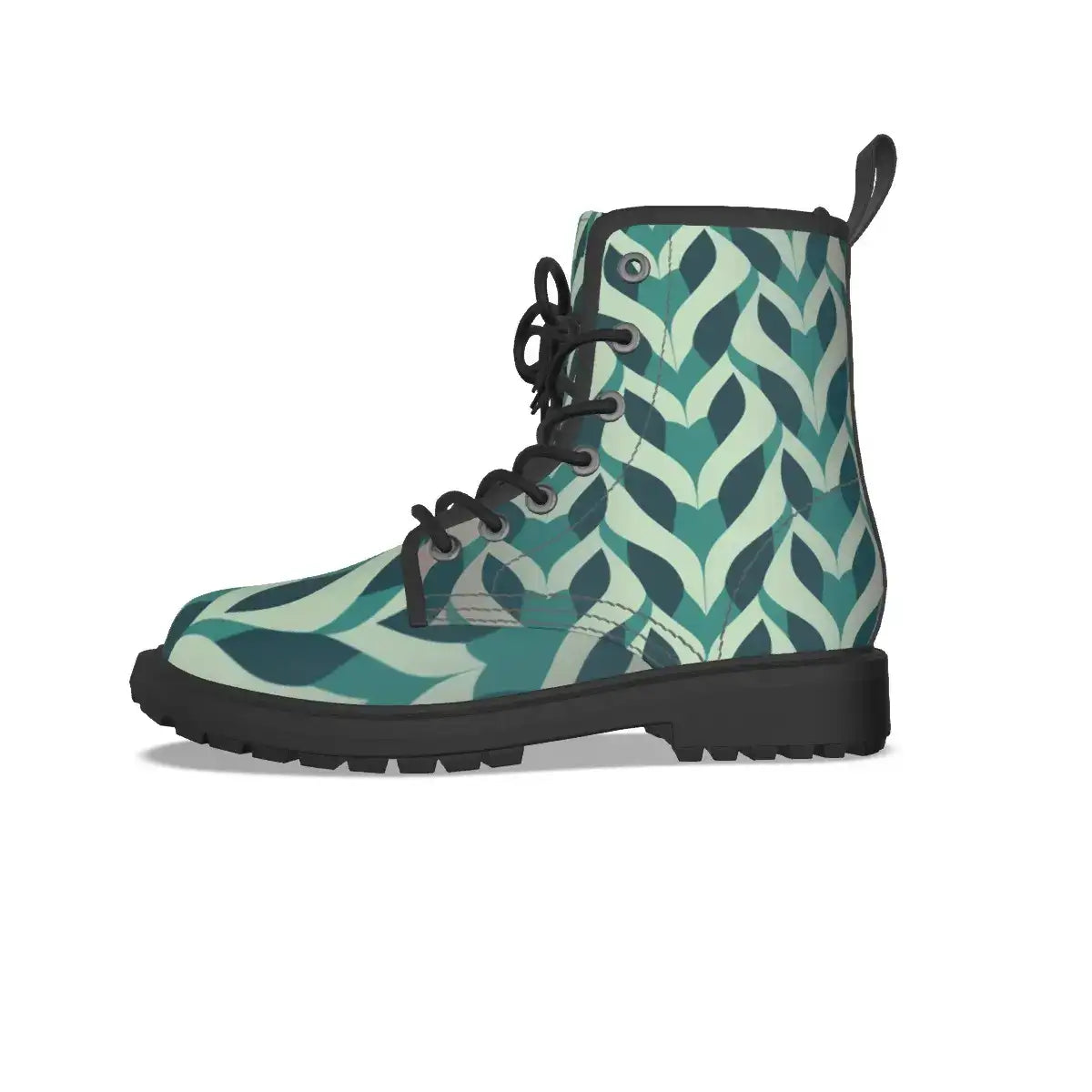 Green Wavy Camouflage Short Boots