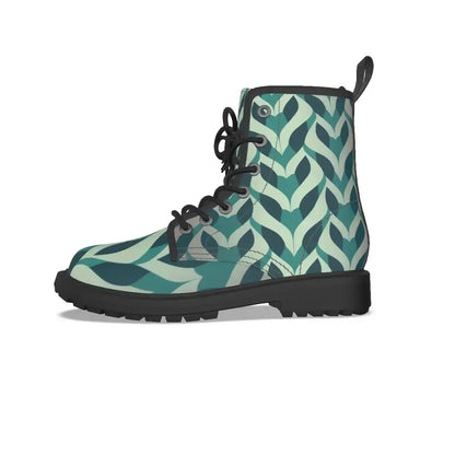 Green Wavy Camouflage Short Boots
