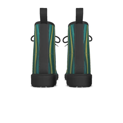 Green Stripes Short Boots