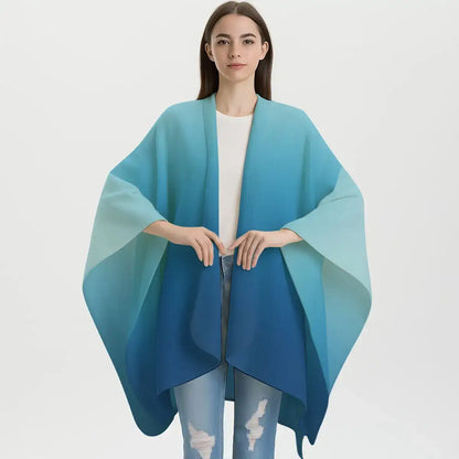 Ombre Blue Poncho