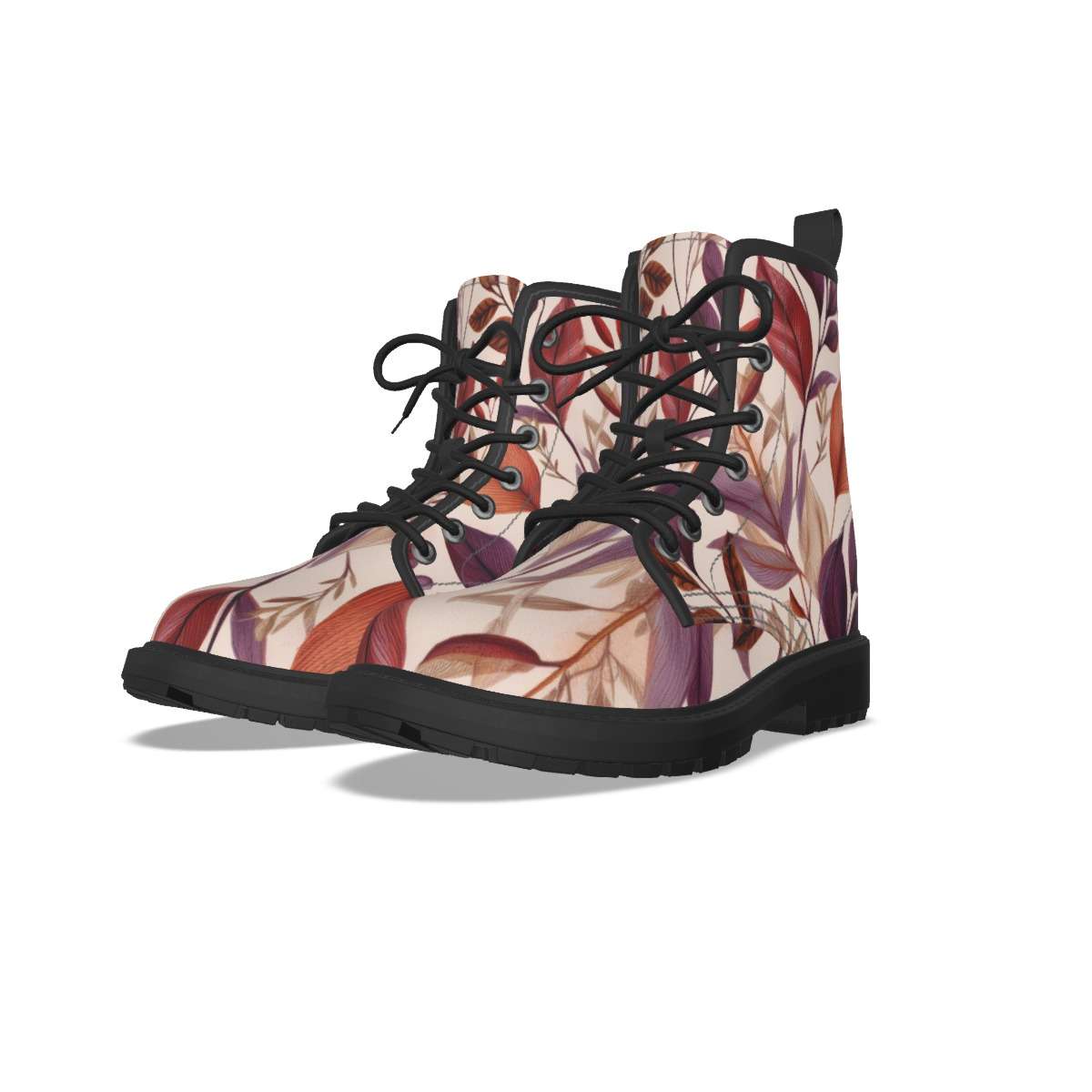 Leaves Print Short Boots