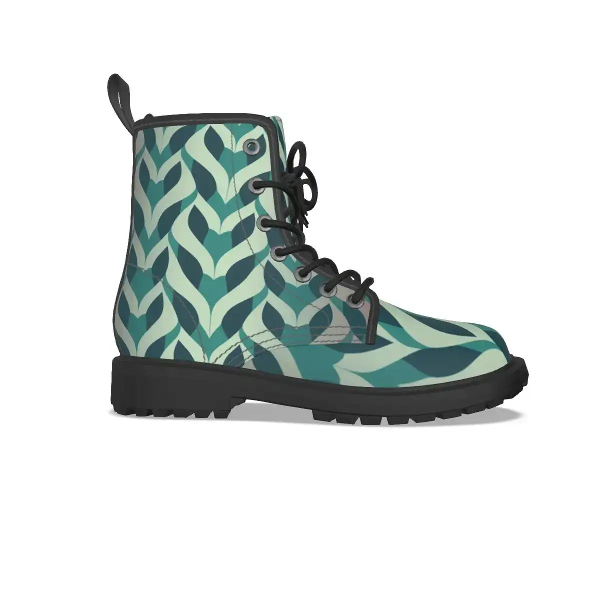 Green Wavy Camouflage Short Boots