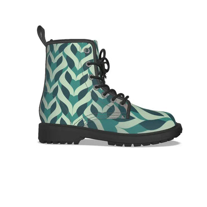 Green Wavy Camouflage Short Boots