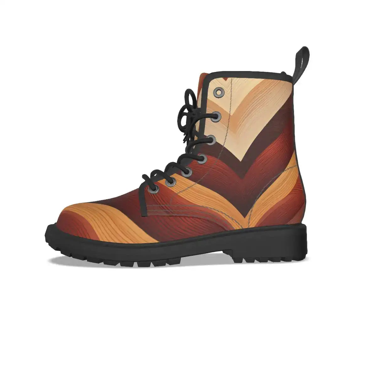 Brown Chevron Pattern Sohrt Boots