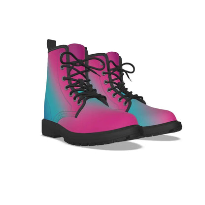 Punk-Blue Gradient Short Boots