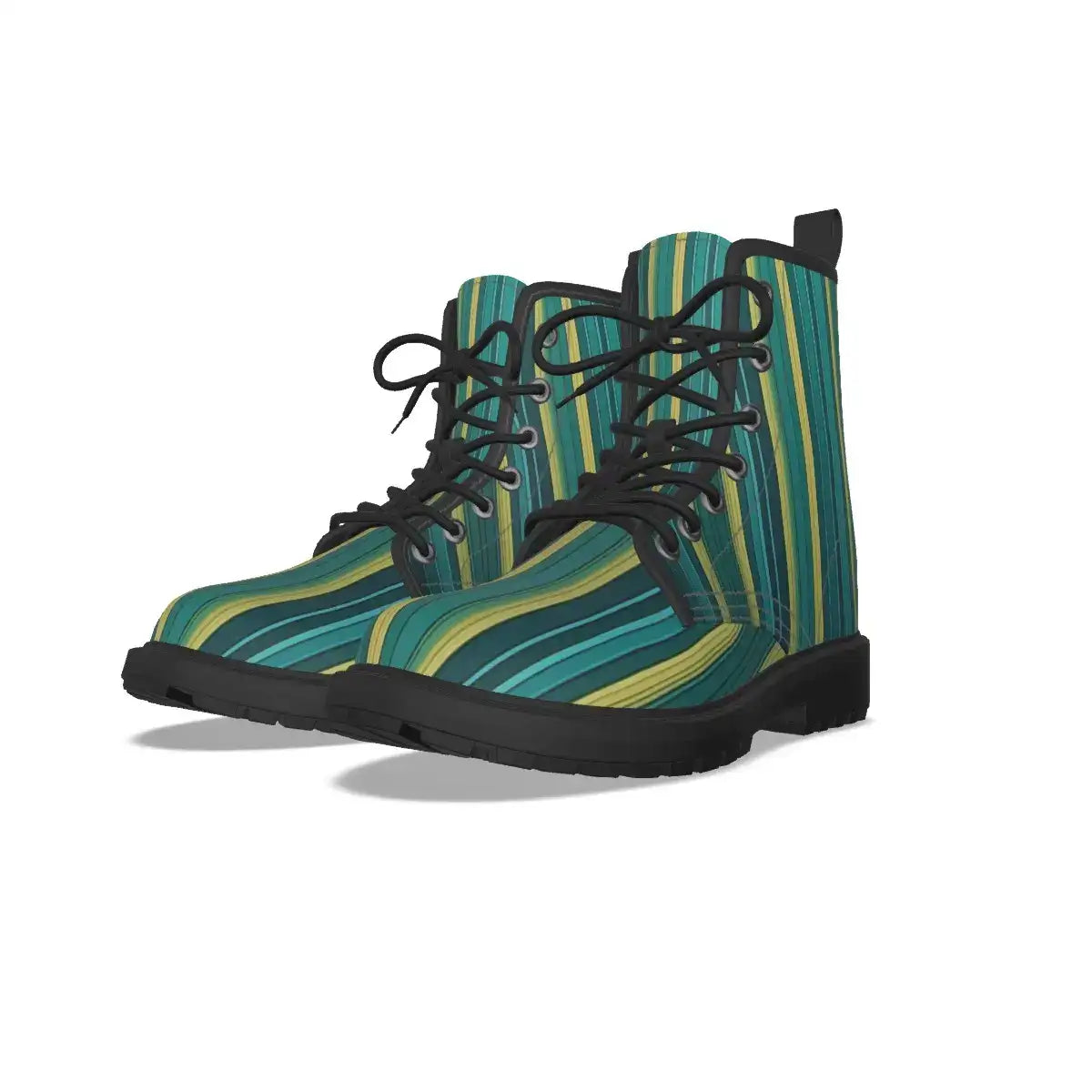 Green Stripes Short Boots