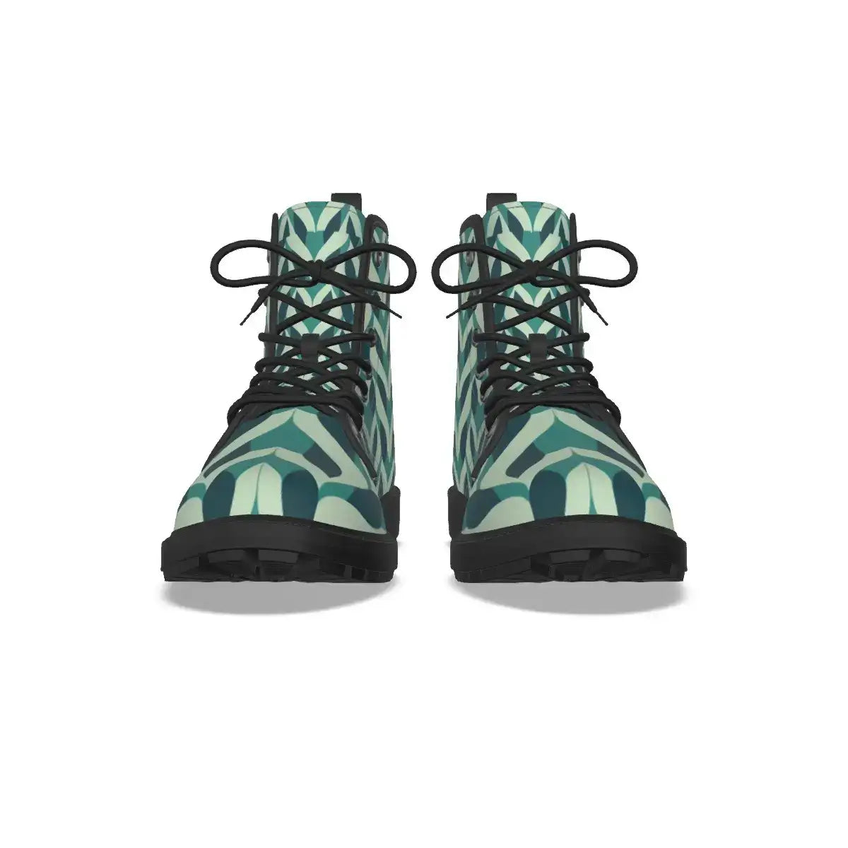 Green Wavy Camouflage Short Boots