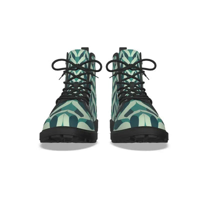 Green Wavy Camouflage Short Boots