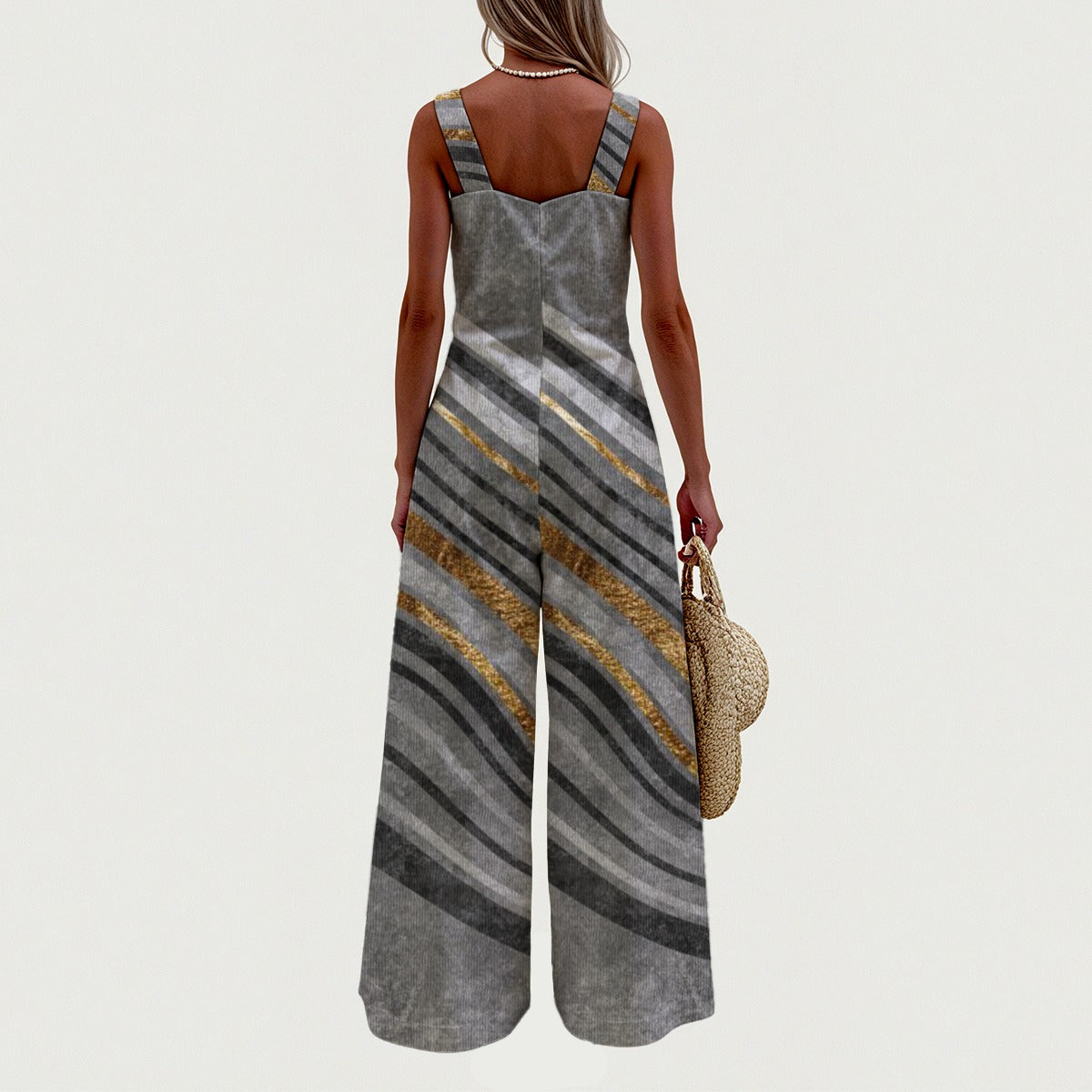 Striped Wide Leg Jumpsuit