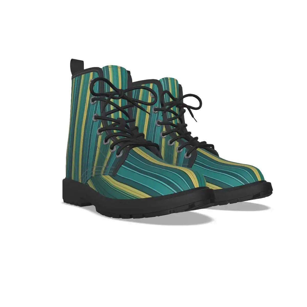 Green Stripes Short Boots