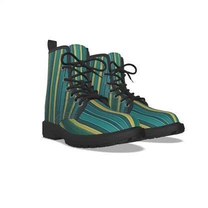 Green Stripes Short Boots