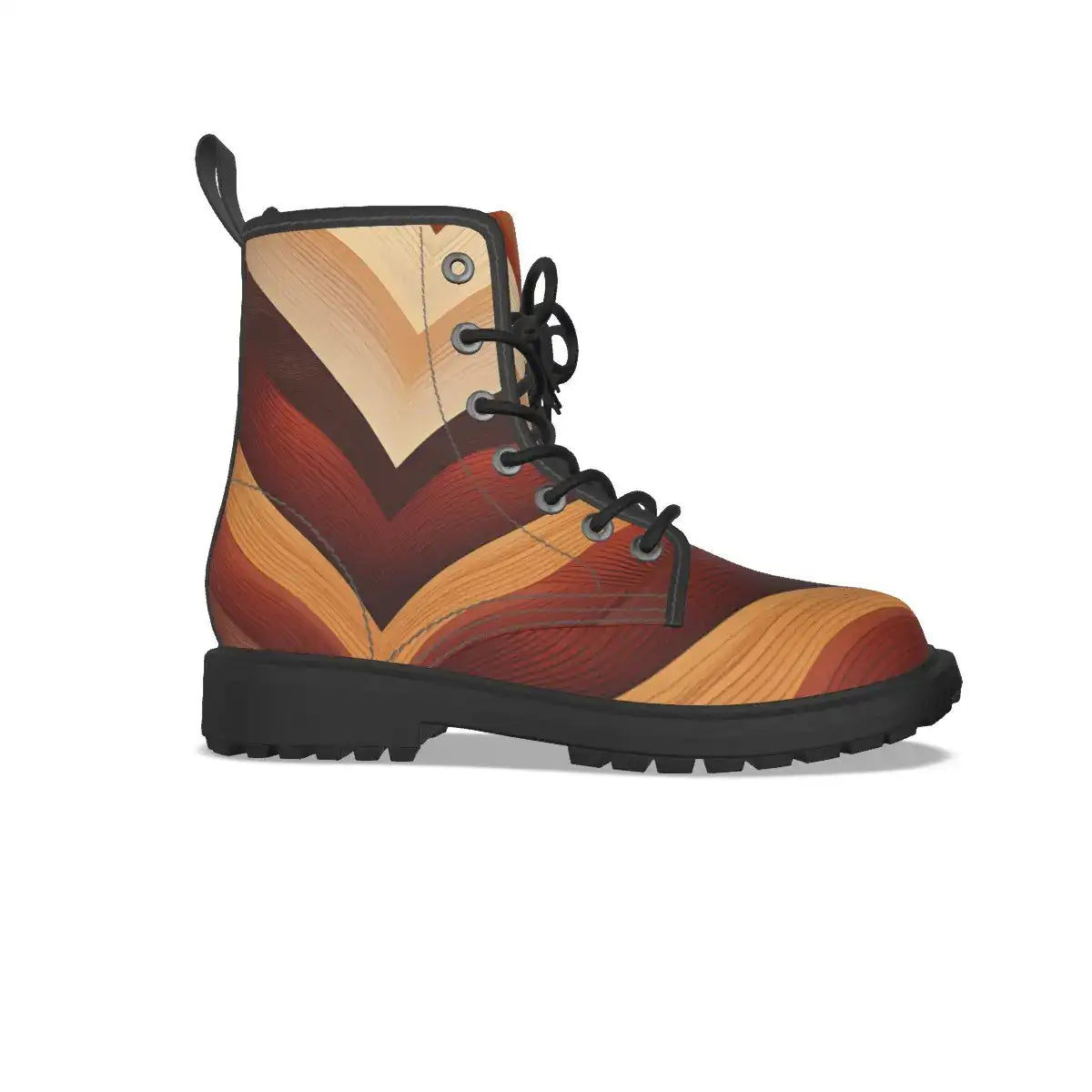 Brown Chevron Pattern Sohrt Boots