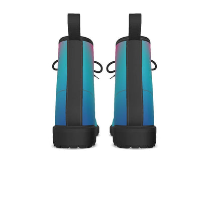 Punk-Blue Gradient Short Boots