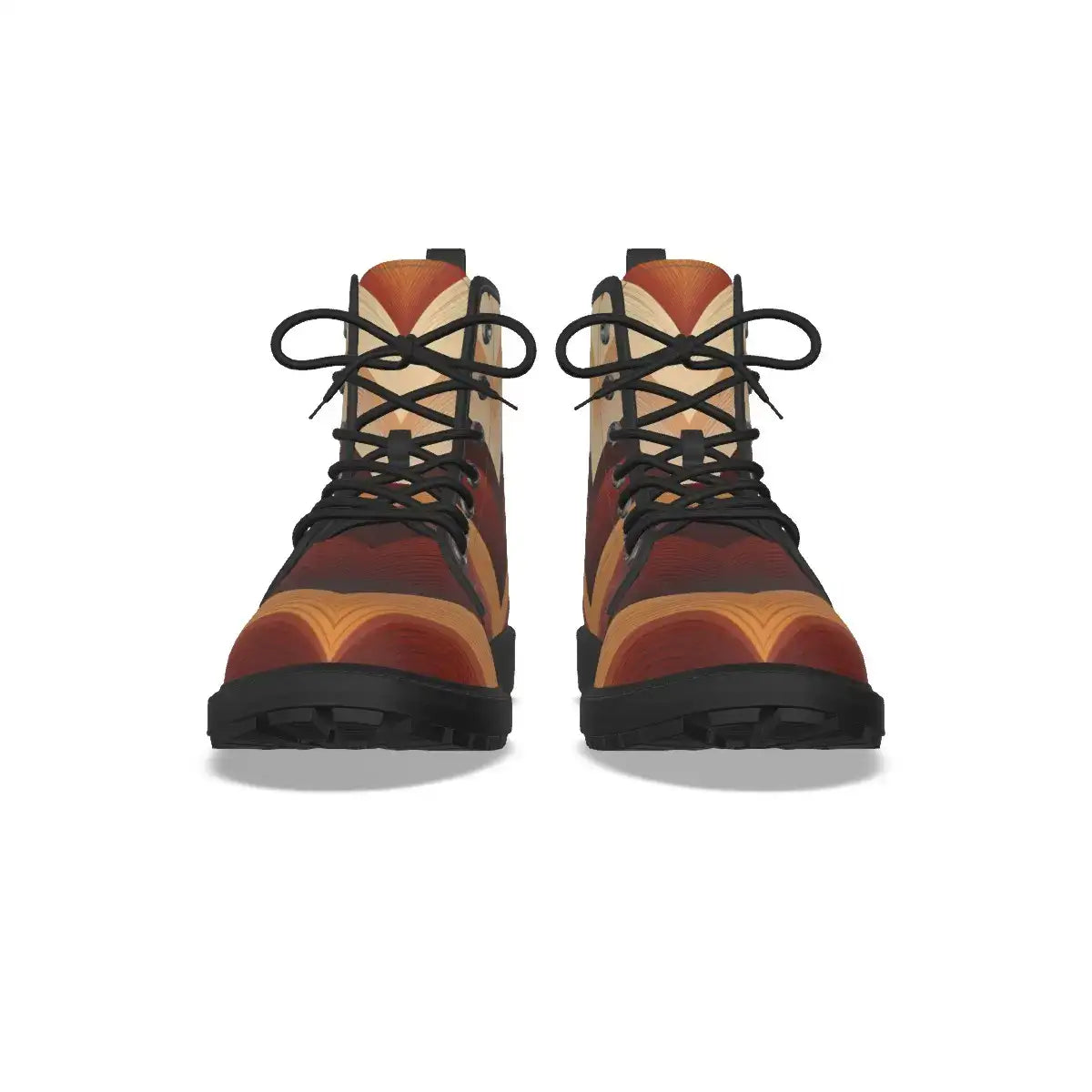 Brown Chevron Pattern Sohrt Boots