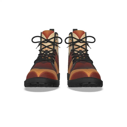 Brown Chevron Pattern Sohrt Boots