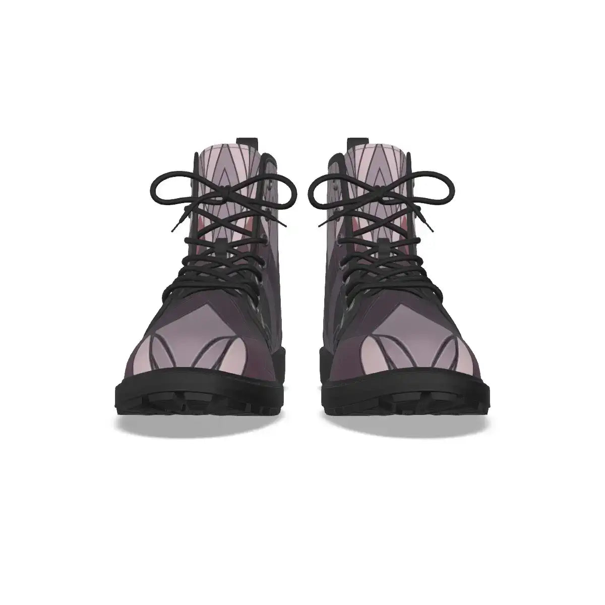 Pink-Brown Geometric Print Short Boots