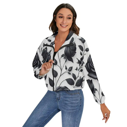 Black Roses Zip Jacket Yoycol