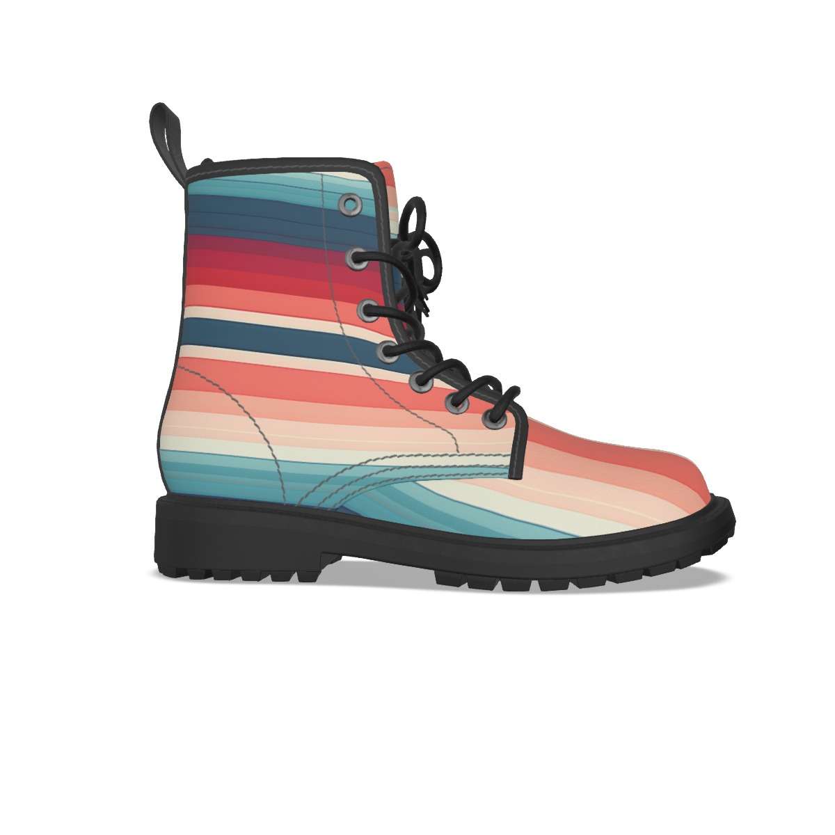 Stripe Printed Short Boots