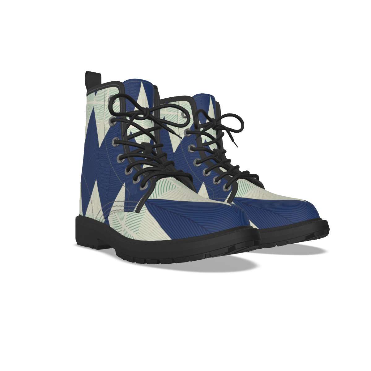 Blue-Green Rombs Short Boots