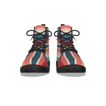 Stripe Printed Short Boots