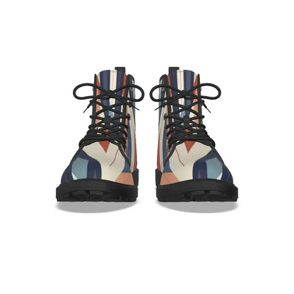 Abstract Print Short Boots